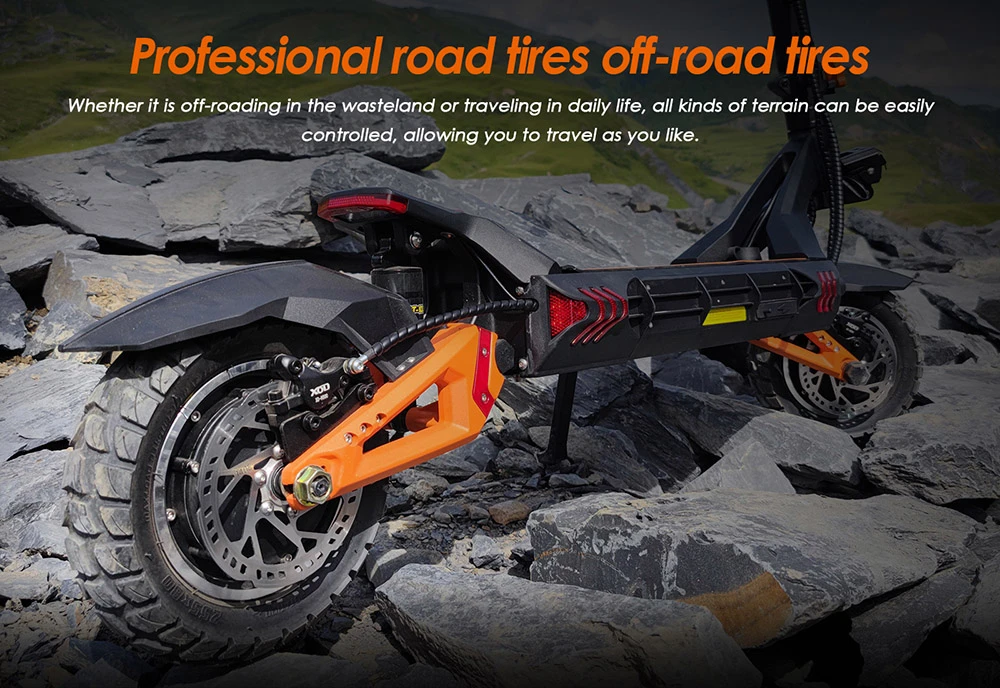KuKirin G3 Pro 1200W*2 Motors Off-Road Electric Scooter 10 Inch Tires, 52V 23.2Ah Removable Battery, 80KM Top Range, 65Km/h Max Speed, Double Shock Absorber, IP54 Waterproof, Double Oil Brakes
