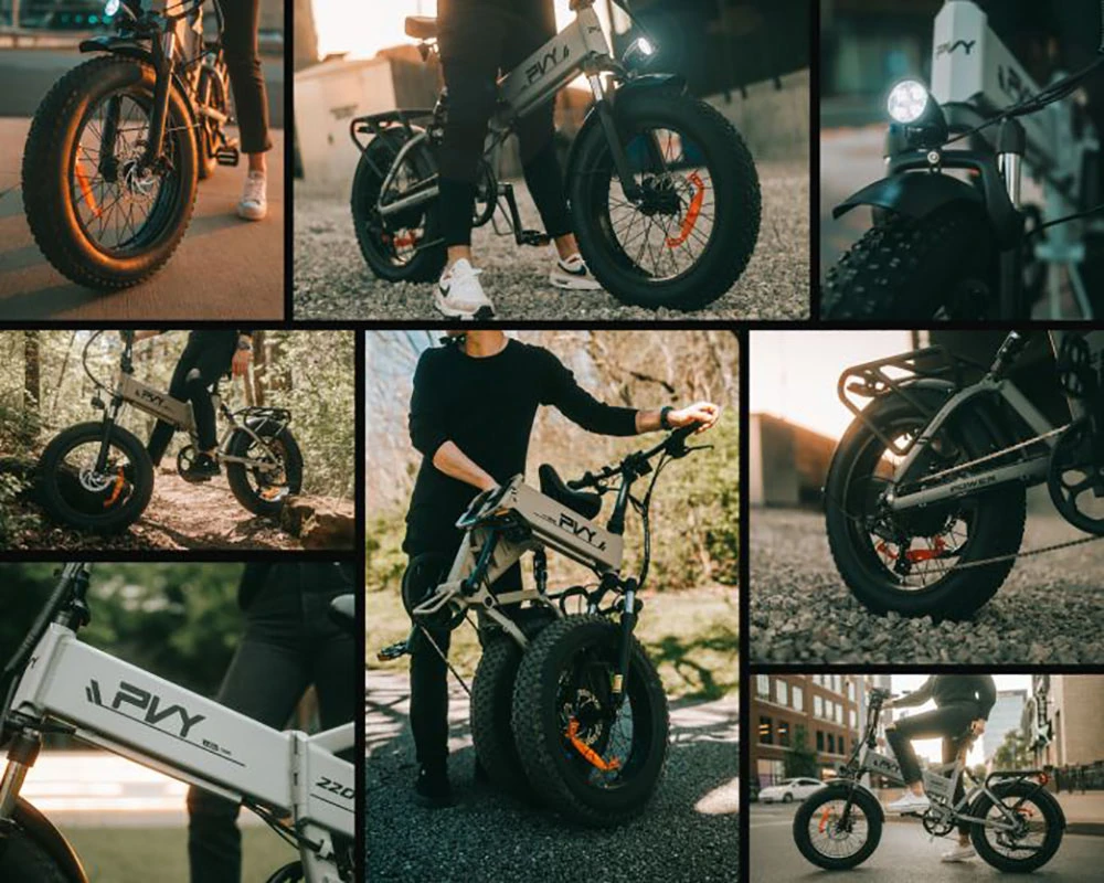 PVY Z20 Plus Folding E-bike 20*4.0 inch Fat Tires 500W Motor 50km/h Speed 48V 14.5Ah Battery 50-80km Range 150kg Load Shimano 7-Speed - Grey