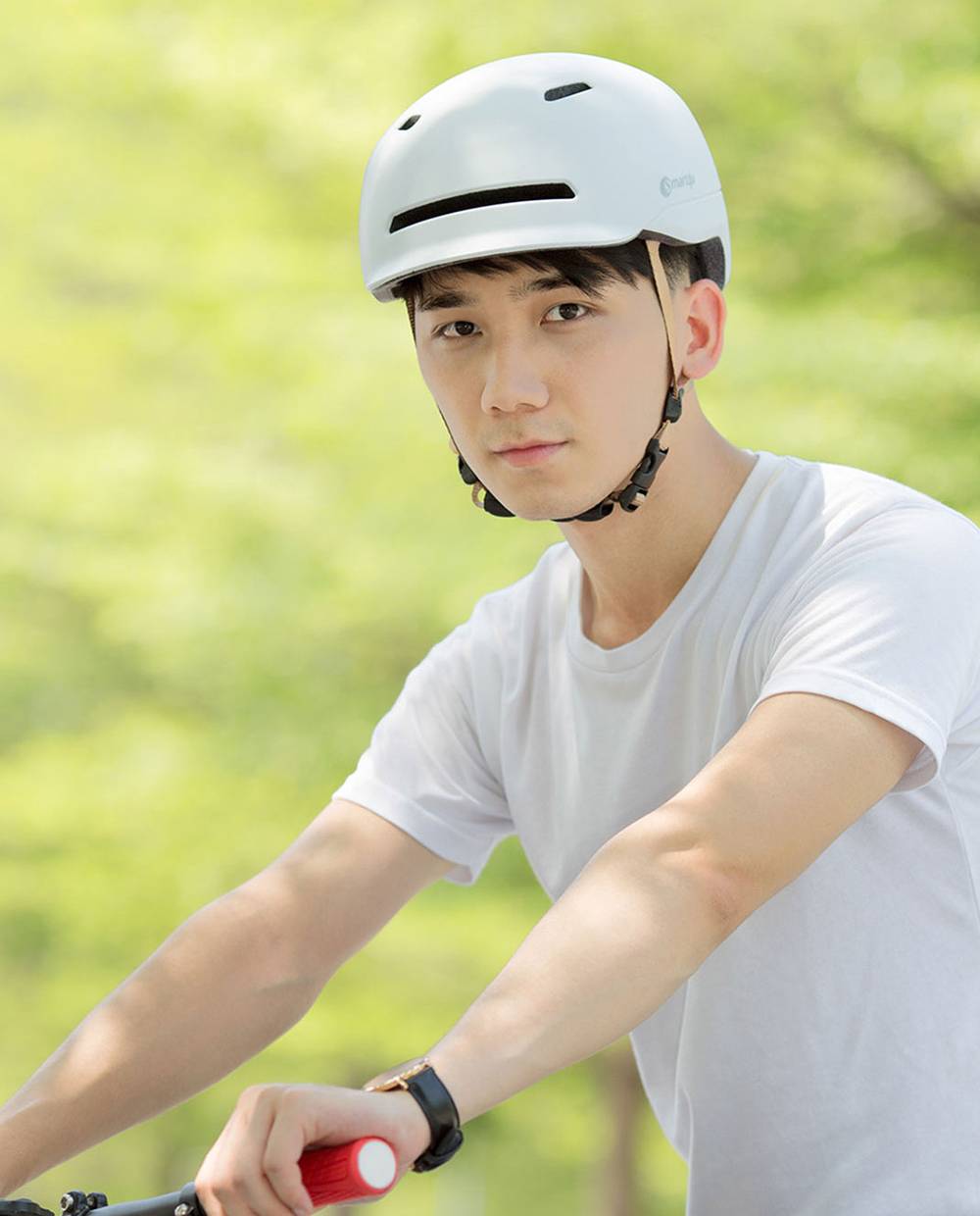 Xiaomi Smart4u SH50 Smart City Commuter Bling Helmet With Automatic Sensor Lighting IPX4 Waterproof Magnetic Charge Long Standby Size L - Black