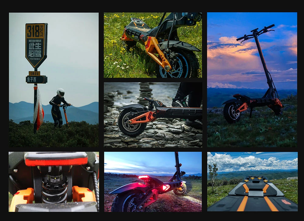 KuKirin G3 Pro 1200W*2 Motors Off-Road Electric Scooter 10 Inch Tires, 52V 23.2Ah Removable Battery, 80KM Top Range, 65Km/h Max Speed, Double Shock Absorber, IP54 Waterproof, Double Oil Brakes