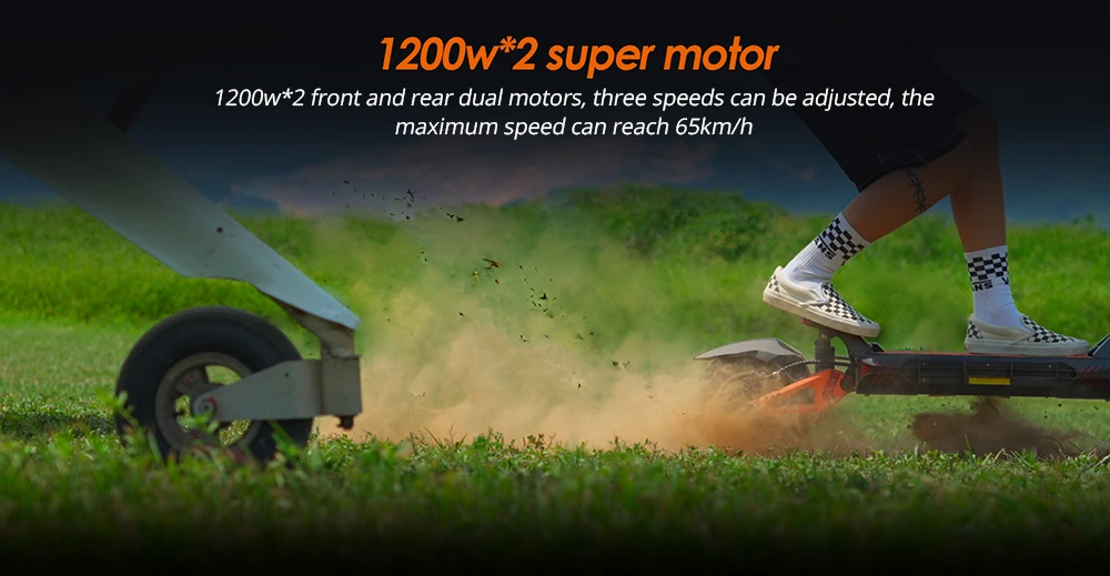 KuKirin G3 Pro 1200W*2 Motors Off-Road Electric Scooter 10 Inch Tires, 52V 23.2Ah Removable Battery, 80KM Top Range, 65Km/h Max Speed, Double Shock Absorber, IP54 Waterproof, Double Oil Brakes