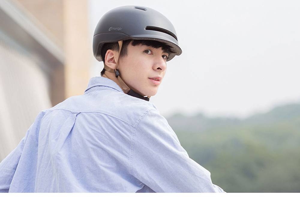 Xiaomi Smart4u SH50 Smart City Commuter Bling Helmet With Automatic Sensor Lighting IPX4 Waterproof Magnetic Charge Long Standby Size L - Black