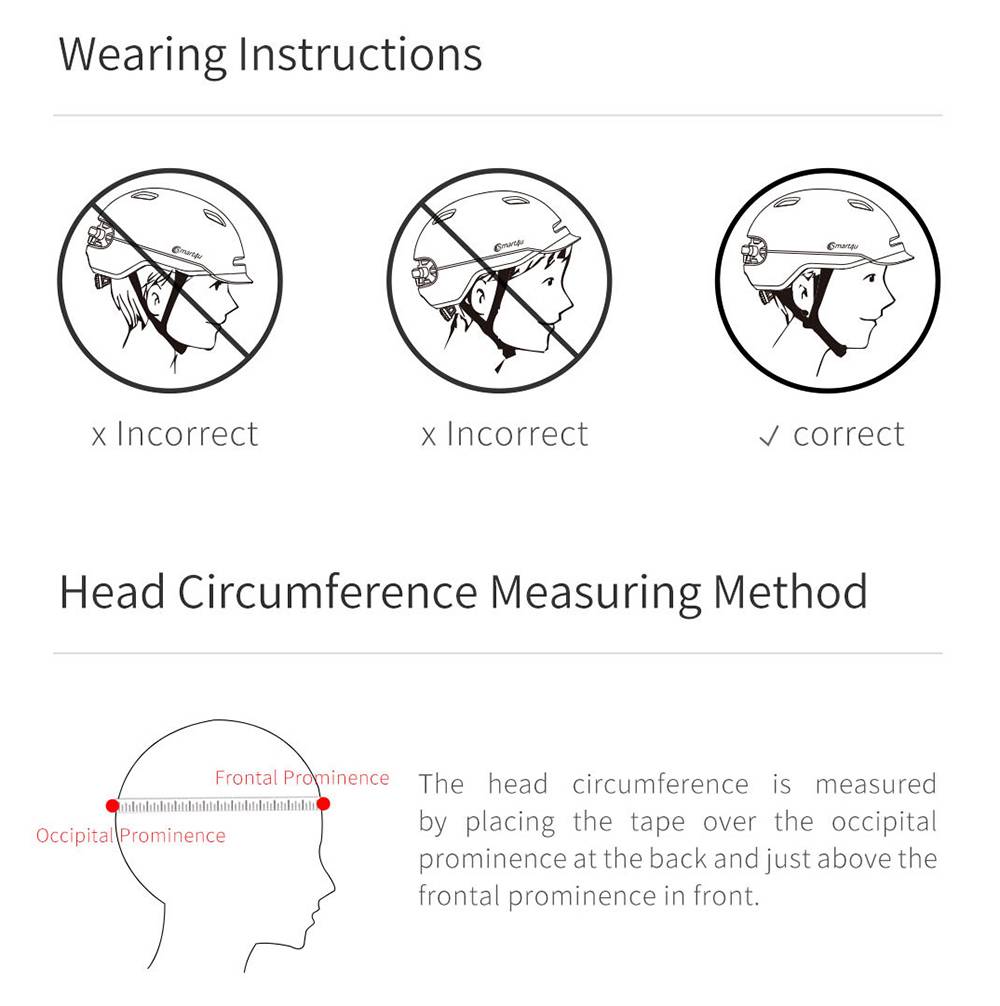 Xiaomi Smart4u SH50 Smart City Commuter Bling Helmet With Automatic Sensor Lighting IPX4 Waterproof Magnetic Charge Long Standby Size L - Black