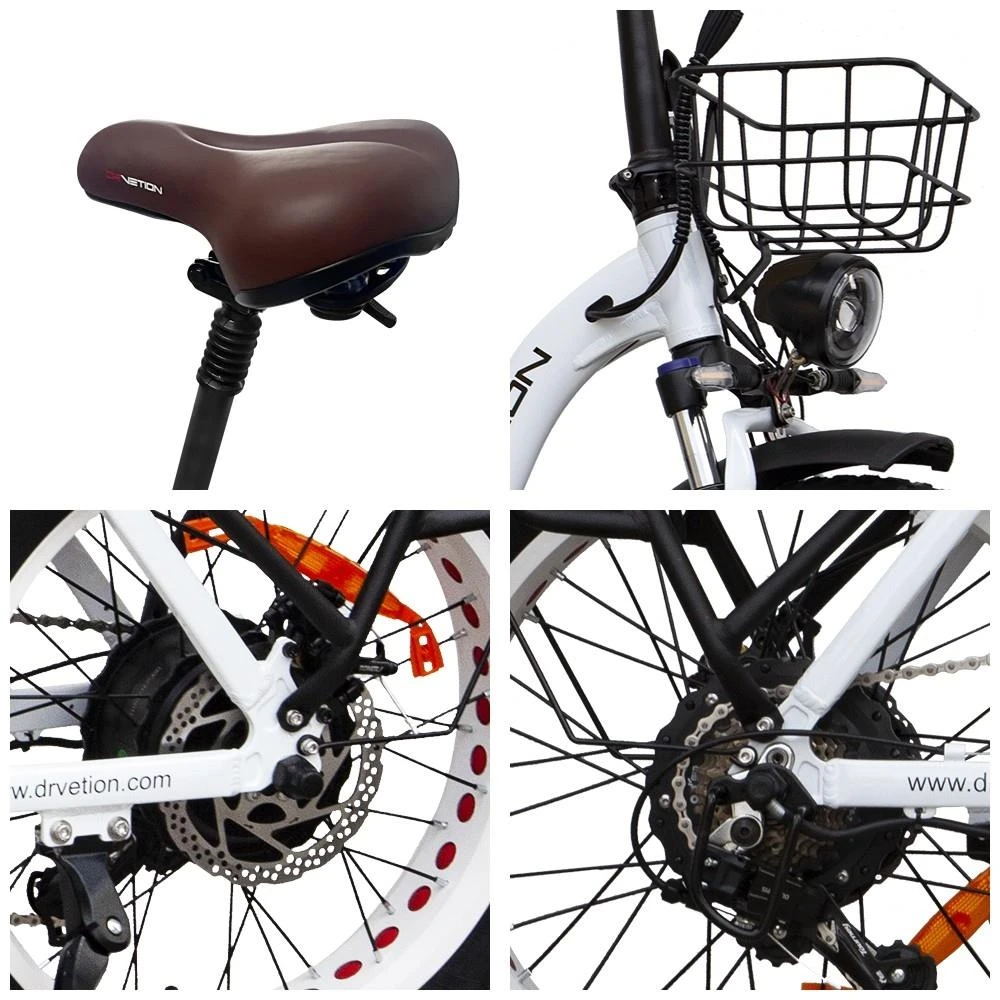 DRVETION CT20 Folding Electric Bike, 20*4.0inch Fat Tire 750W Motor 48V 15Ah Battery 45km/h Max Speed Disc Brake SHIMANO 7 Gears