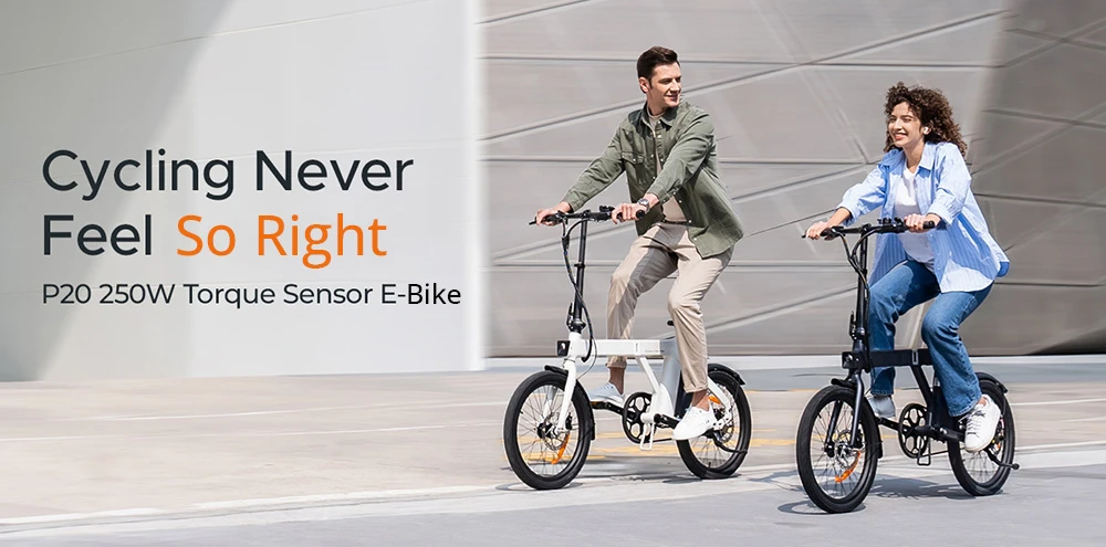 ENGWE P20 Folding Electric Bike, 250W Silent Motor Torque Sensor, 36V 9.6A Battery, 20*1.95'' Tires, 25km/h Max Speed, 100km Range, Hydraulic Disc Brakes - Green