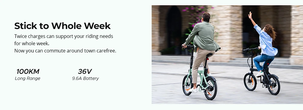 ENGWE P20 Folding Electric Bike, 250W Silent Motor Torque Sensor, 36V 9.6A Battery, 20*1.95'' Tires, 25km/h Max Speed, 100km Range, Hydraulic Disc Brakes - Green