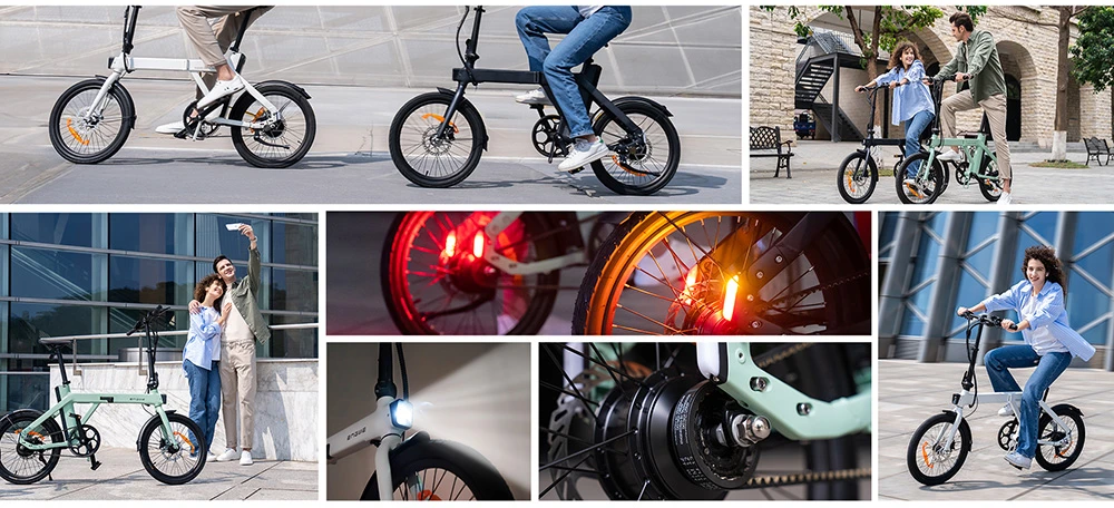 ENGWE P20 Folding Electric Bike, 250W Silent Motor Torque Sensor, 36V 9.6A Battery, 20*1.95'' Tires, 25km/h Max Speed, 100km Range, Hydraulic Disc Brakes - Green