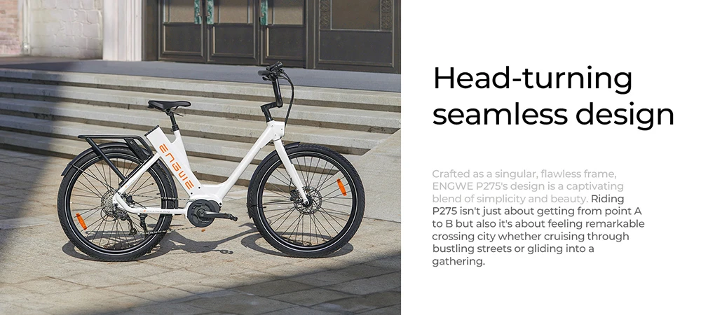 ENGWE P275 ST Urban Electric Bike, 250W Brushless Mid-drive Torque Sensor Motor, 36V 19.2Ah Battery, 260km Max Range, Hydraulic Disc Brake, 27.5'' Spoke Tires, SHIMANO 9-speed - Black