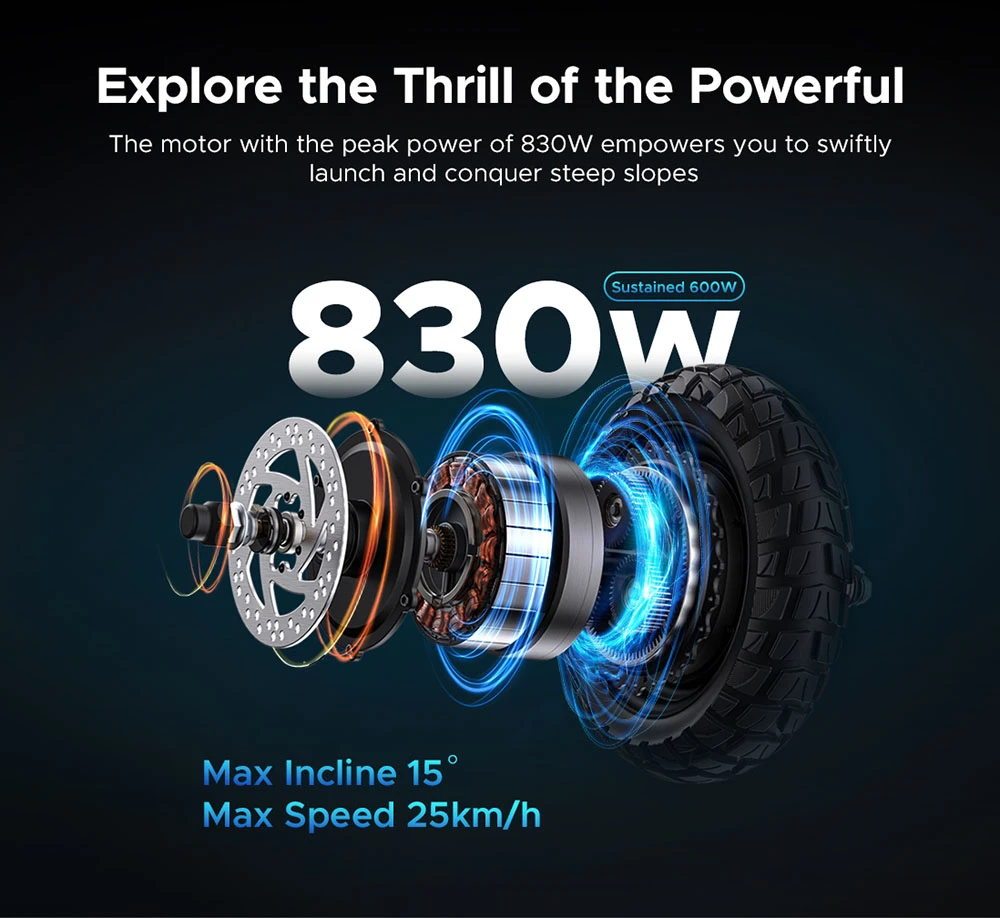 ENGWE Y600 Electric Scooter, 600W Motor, 48V 18.2Ah Battery, 10*4-inch Fat Tires, 25km/h Max Speed, 70km Range, Mechanical Disc Brake, Detachable Seat