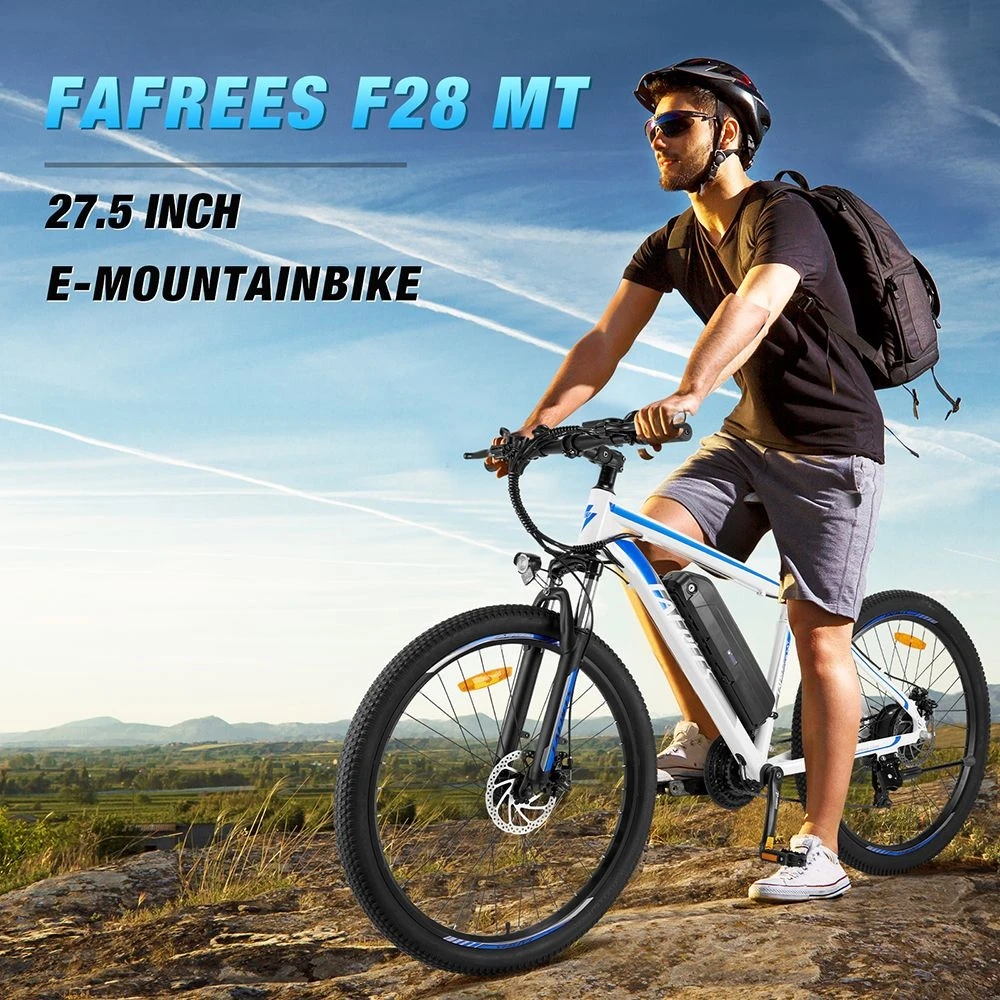 Fafrees F28 MT Mountain Electric Bike 27.5*2.25 inch Tire 250W Motor 36V 14.5Ah Battery 25km/h Default Max Speed 110km Max Range SHIMANO 21-speed Gear Mechanical Disc Brakes - Red