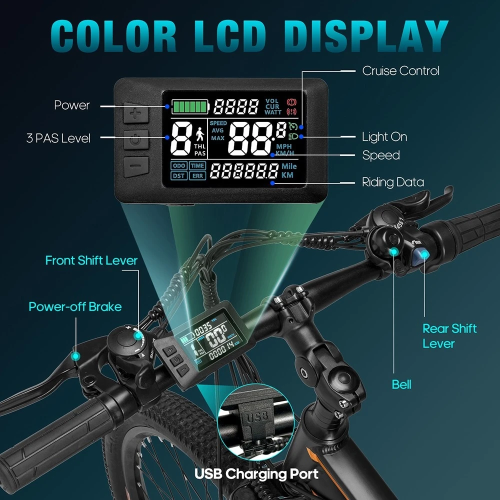 Fafrees F28 MT Mountain Electric Bike 27.5*2.25 inch Tire 250W Motor 36V 14.5Ah Battery 25km/h Default Max Speed 110km Max Range SHIMANO 21-speed Gear Mechanical Disc Brakes - Red