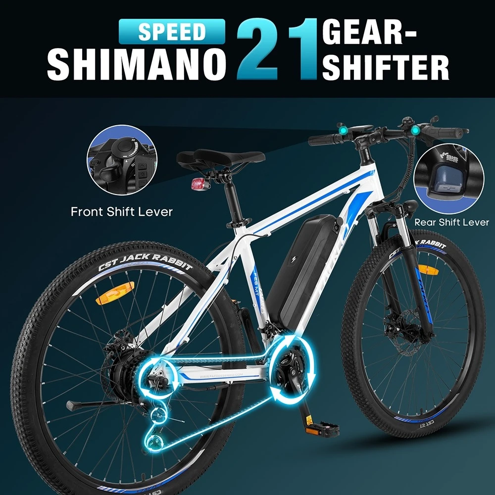 Fafrees F28 MT Mountain Electric Bike 27.5*2.25 inch Tire 250W Motor 36V 14.5Ah Battery 25km/h Default Max Speed 110km Max Range SHIMANO 21-speed Gear Mechanical Disc Brakes - Red