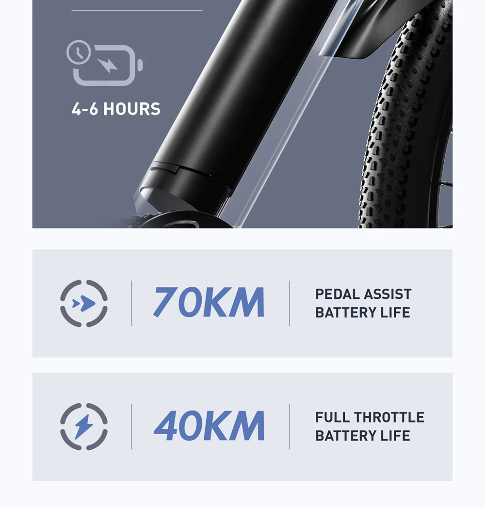 GUNAI GN27 Electric Bike, 750W Motor, 48V 10.4Ah Battery, Torque Sensor, 27.5-inch Tires, 35km/h Max Speed, 70km Max Range, Shimano 7-speed, Disc Brake