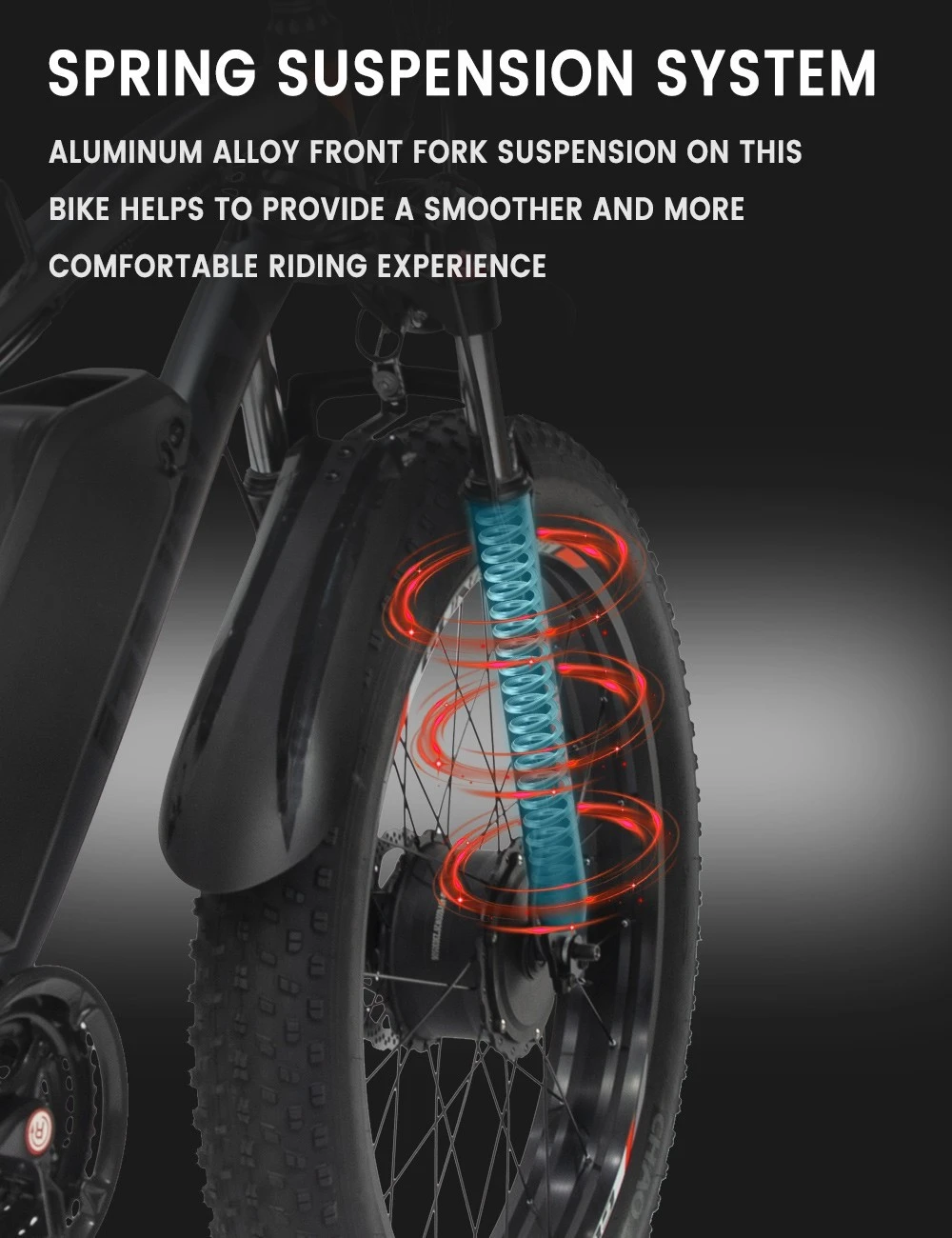 GUNAI GN88 Electric Mountain Bike 26*4.0in Fat Tires 1000W*2 Motors 55km/h Max Speed 48V 22Ah Battery 130km Range