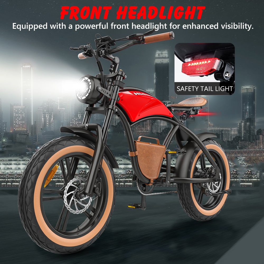 Hidoes B10 fat tire electric bike with powerful headlight