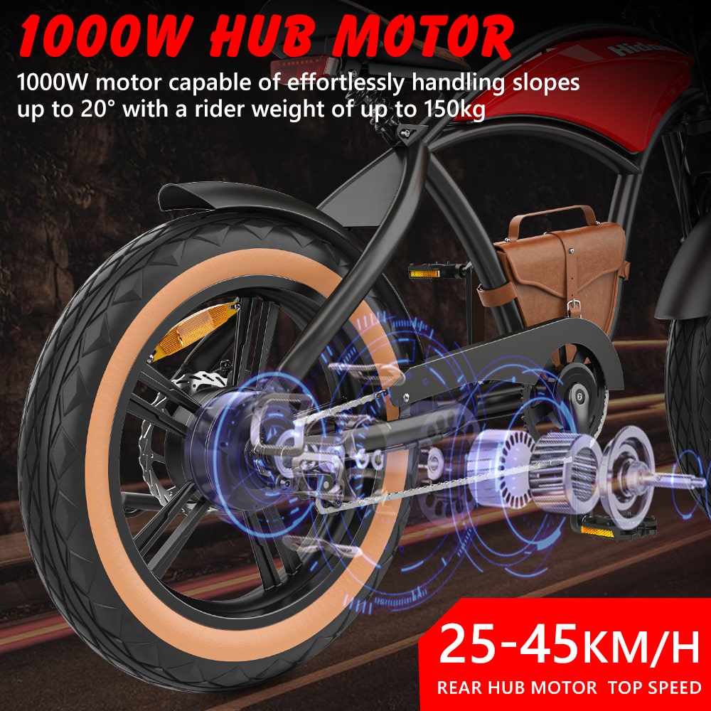 Hidoes B10 fat tire electric bike with 1000W peak motor