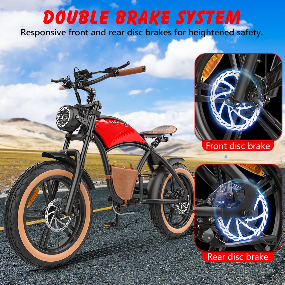 Hidoes B10 fat tire electric bike with dual disc brake and E-ABS