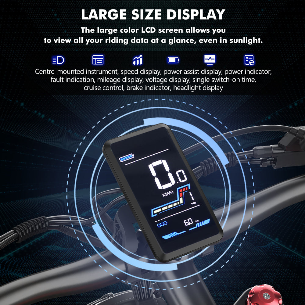 Hidoes B6 1200w electric bike for adults with large size colorful LCD Display