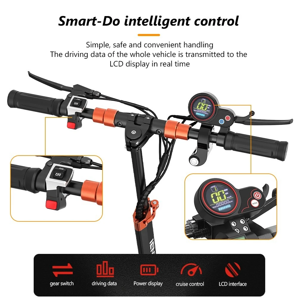iENYRID M4 PRO S+ MAX Electric Scooter 10 Inch Off-Road Pneumatic Tires 800W Motor 45Km/h Max Speed 48V 20Ah Battery 75KM Range 150KG Max Load Dual Disc Brakes