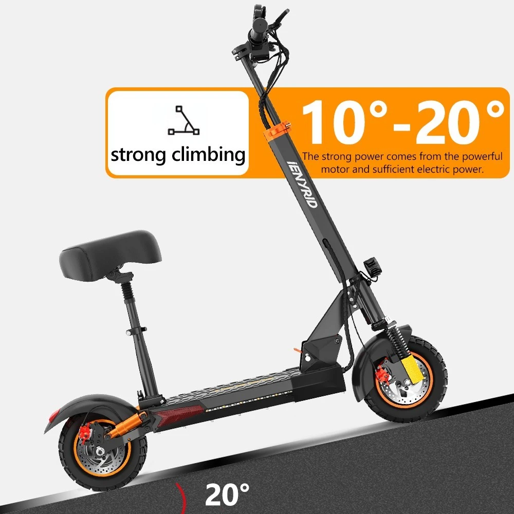 iENYRID M4 PRO S+ MAX Electric Scooter 10 Inch Off-Road Pneumatic Tires 800W Motor 45Km/h Max Speed 48V 20Ah Battery 75KM Range 150KG Max Load Dual Disc Brakes