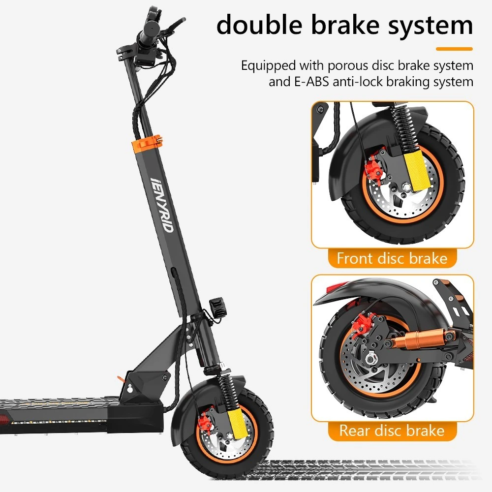 iENYRID M4 PRO S+ MAX Electric Scooter 10 Inch Off-Road Pneumatic Tires 800W Motor 45Km/h Max Speed 48V 20Ah Battery 75KM Range 150KG Max Load Dual Disc Brakes
