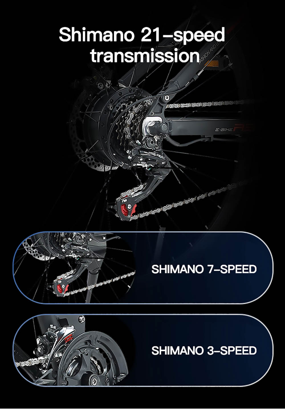 JINGHMA R3 500W 48V 12.8Ah 26 Inch Tire Electric Bicycle 40km/h Max Speed 70km Range 120kg Max Load with 2 Batteries