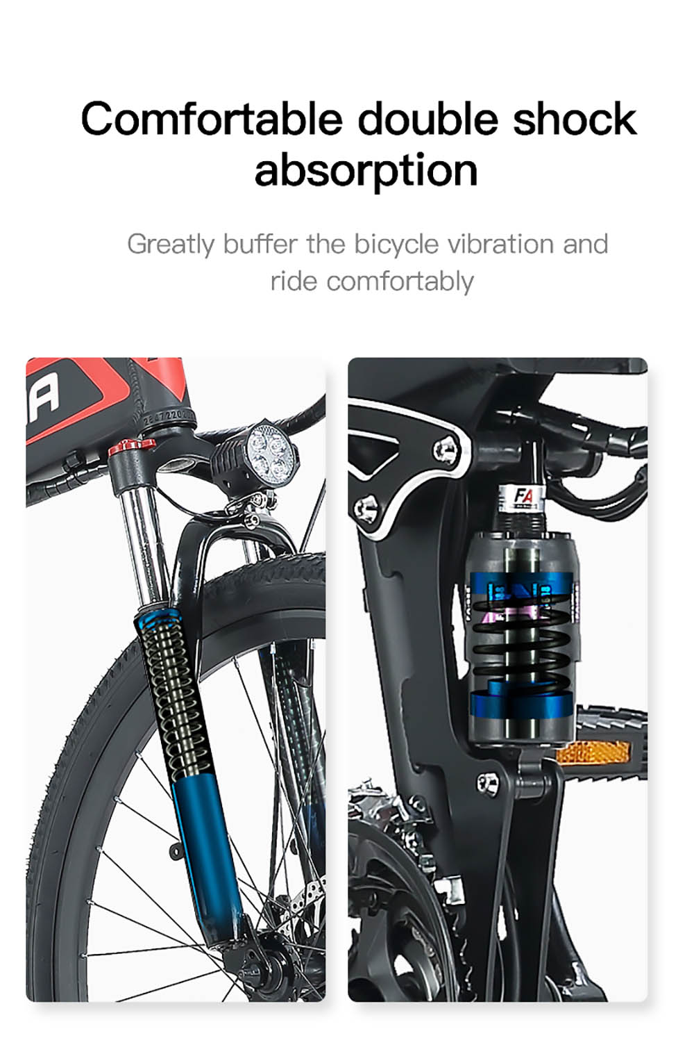 JINGHMA R3 500W 48V 12.8Ah 26 Inch Tire Electric Bicycle 40km/h Max Speed 70km Range 120kg Max Load with 2 Batteries