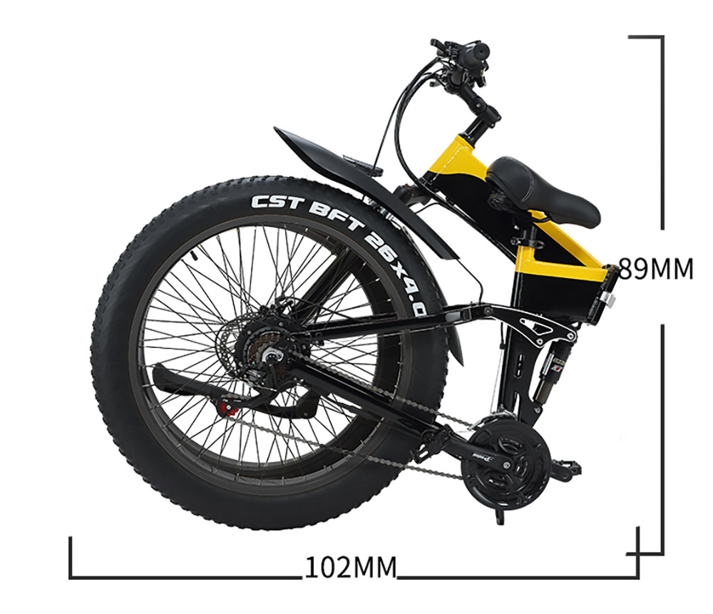 JINGHMA R5 1000W 48V 12.8Ah 26*4.0 Inch Fat Electric Bicycle 50km/h Max Speed 100km Range with 2 Batteries