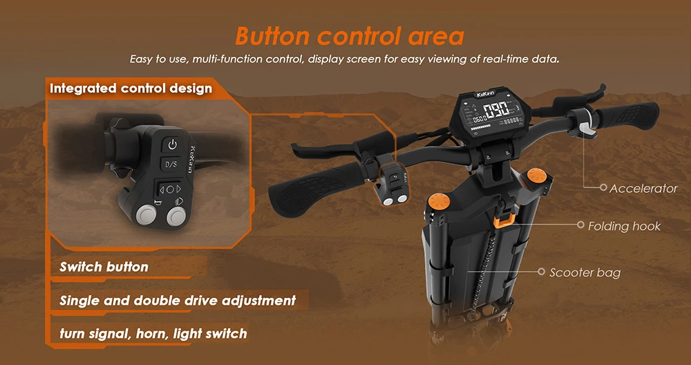 KuKirin G4 Max Off-Road Electric Scooter, 2*1600W Brushless Hub Motor, 12-inch Off-road Pneumatic Tires, 60V 35.2Ah Battery, 95km Max Range, 86km/h Max Speed, Front & Rear Piston Oil Brake, IP54 Waterproof