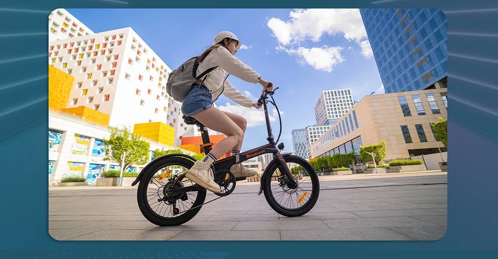 KuKirin V2 City E-bike Foldable 20'' Pneumatic Tires 36V 7.5Ah Removable Battery 430W Motor 25km/h Max Speed 120kg Load