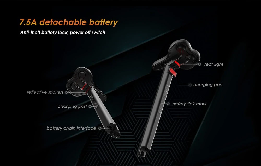 KuKirin V2 City E-bike Foldable 20'' Pneumatic Tires 36V 7.5Ah Removable Battery 430W Motor 25km/h Max Speed 120kg Load