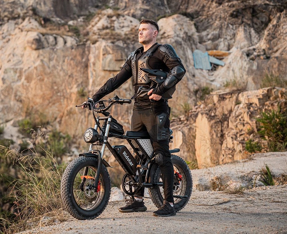 Ridstar Q20 Electric Bike, 1000W Brushless Motor 20*4 Inch Fat Tires 48V 20Ah Removable Battery 30mph Max Speed 75miles Max Range Hydraulic Disc Brake