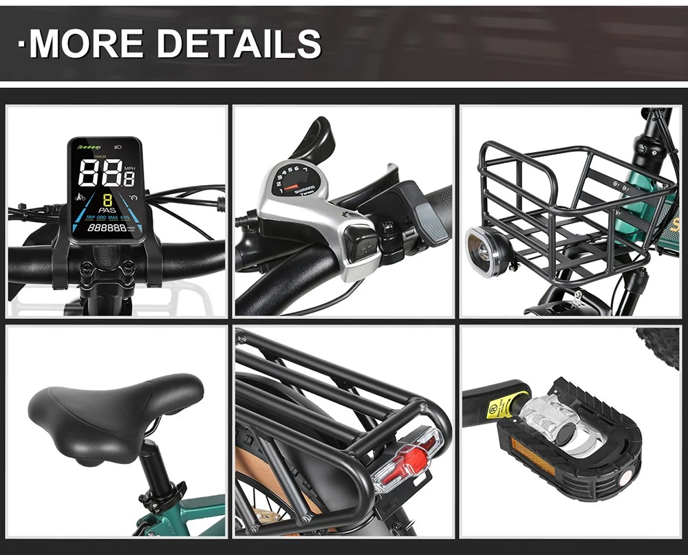 SAMEBIKE XWLX09-II Mountain Electric Bike, 1000W Motor, 48V 15Ah Battery, 20*4-inch Fat Tire, 45km/h Max Speed, 130km Max Range, Hydraulic Disc Brakes, Shimano 7 Speed - Black