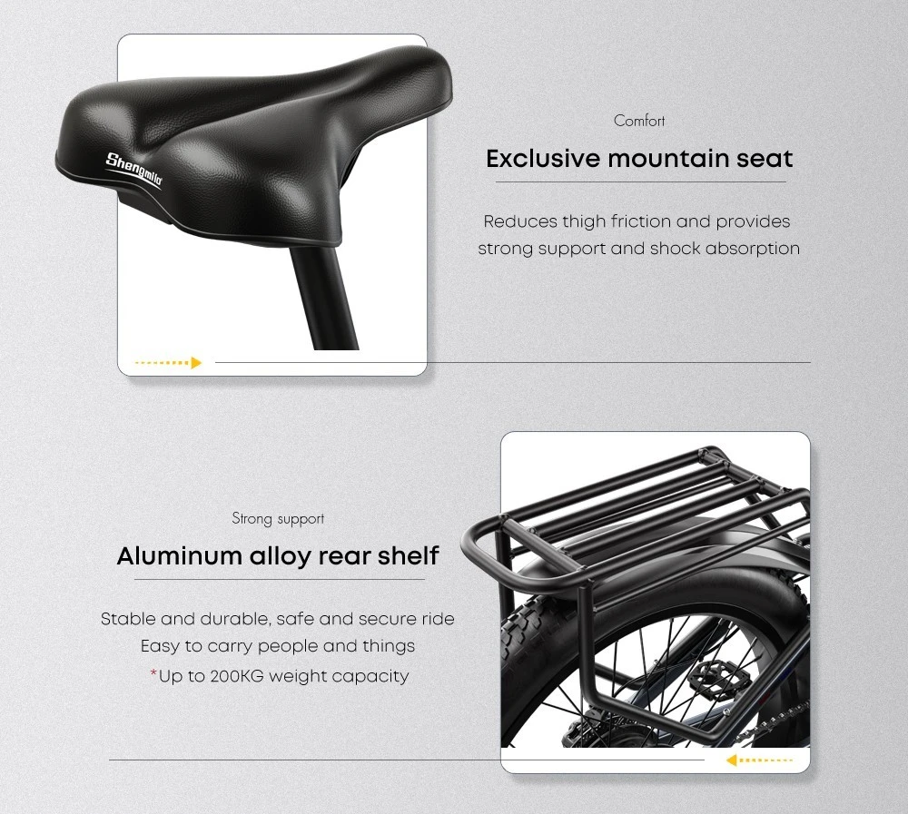 Shengmilo MX05 26 Inch Fat Tire Mountain E-Bike 500W Bafang Motor 42Km/h Max Speed 48V 15Ah LG Battery 60km Range Dual Oil Disc Brakes
