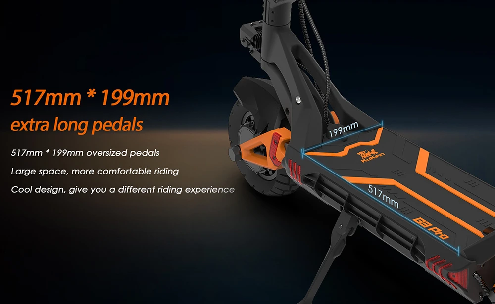 KuKirin G3 Pro 1200W*2 Motors Off-Road Electric Scooter 10 Inch Tires, 52V 23.2Ah Removable Battery, 80KM Top Range, 65Km/h Max Speed, Double Shock Absorber, IP54 Waterproof, Double Oil Brakes