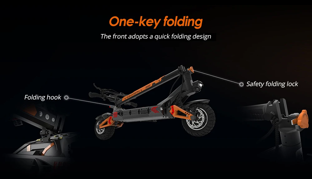 KuKirin G3 Pro 1200W*2 Motors Off-Road Electric Scooter 10 Inch Tires, 52V 23.2Ah Removable Battery, 80KM Top Range, 65Km/h Max Speed, Double Shock Absorber, IP54 Waterproof, Double Oil Brakes